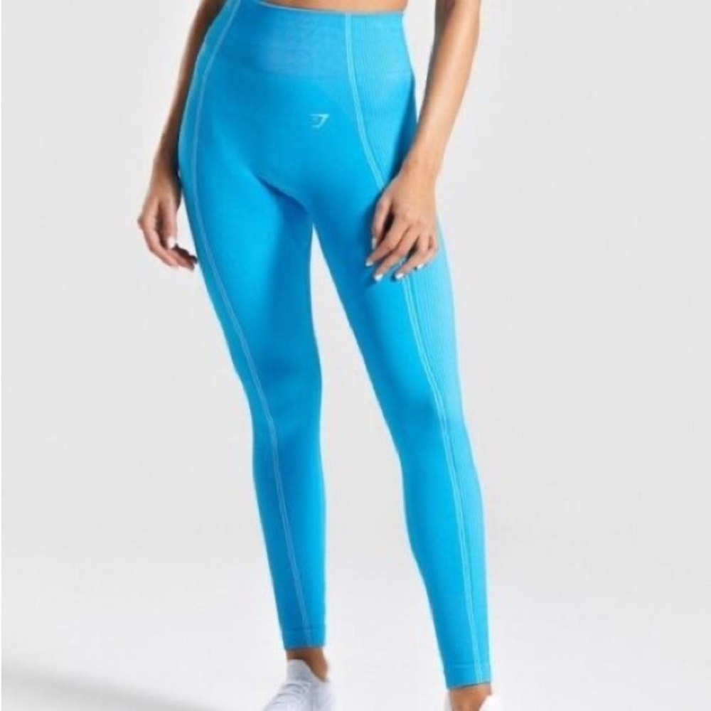 Neon blue ultra seamless Gymshark leggings